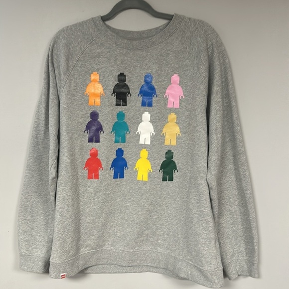 Target Lego long sleeve gray multicolored mini figure graphic Men‎ Sweatshirt M - Picture 1 of 8